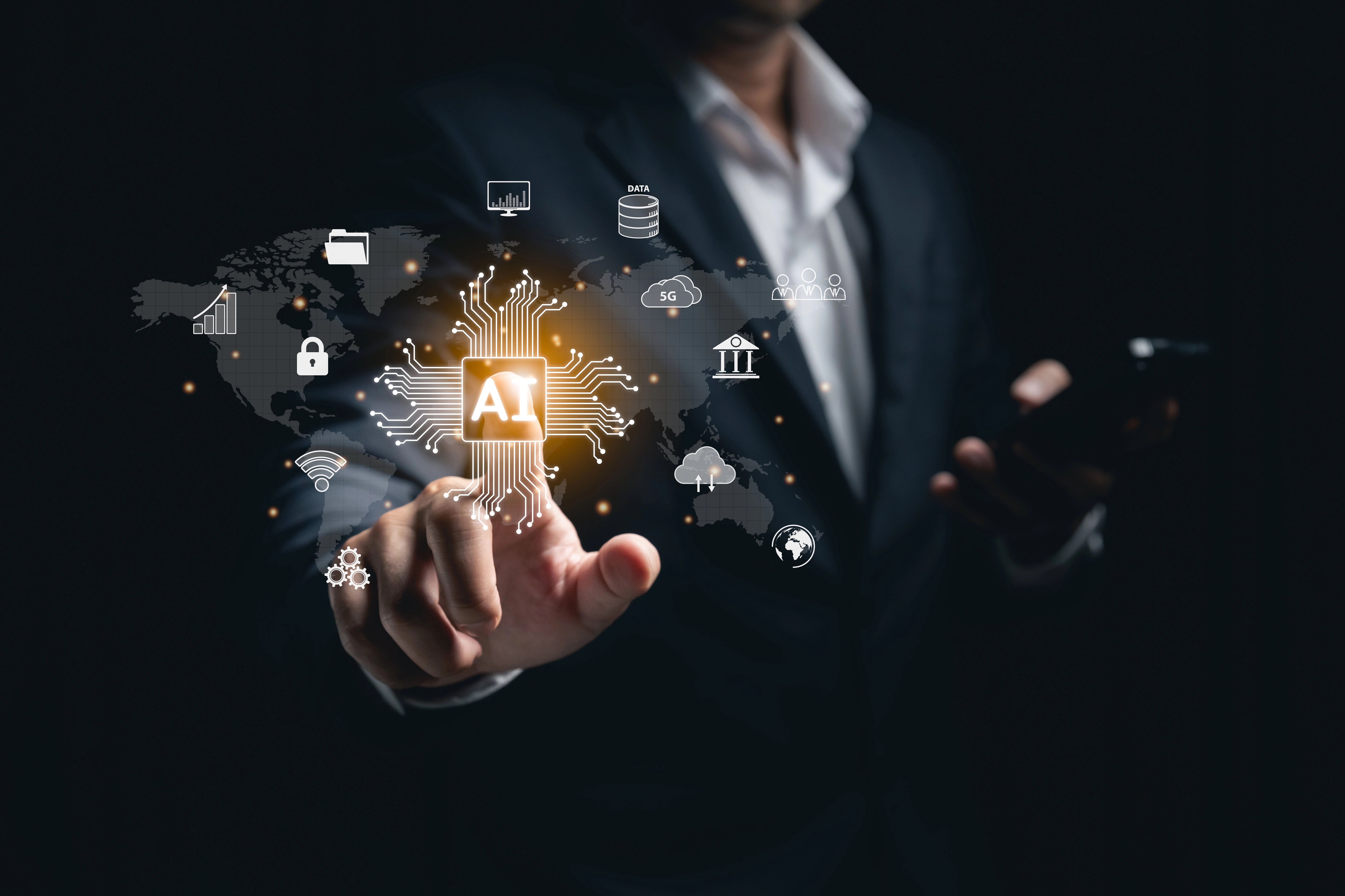 ไอคอนแนวคิดนวัตกรรมดิจิทัล — หลอดไฟกับเครือข่ายข้อมูล